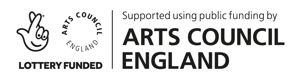 Arts Council England text logo, including Lottery Funding roundel